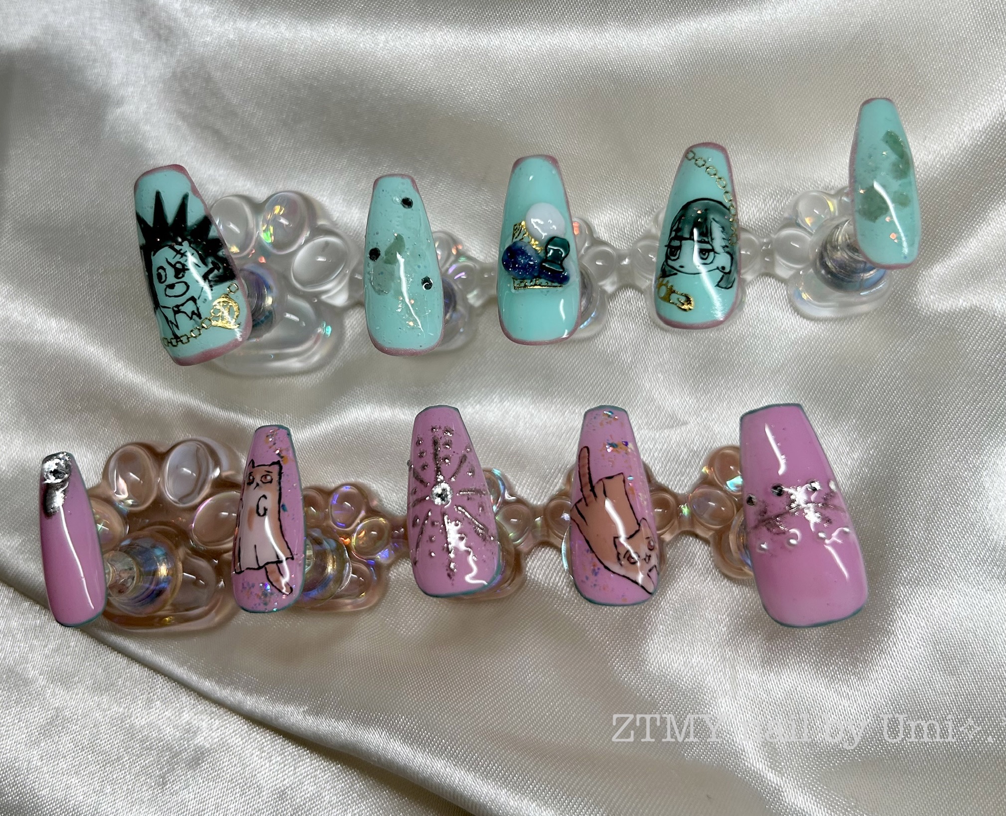 alt="ずとまよネイル ゾンクラ ライブネイル ピンクネイル "